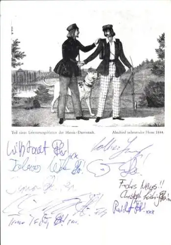 Studentika Ak Darmstadt, Corps Hassia, Abschied nehmender Hesse 1844