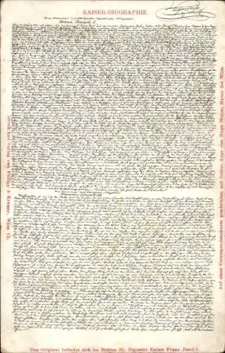 Ak Kaiser-Biographie, Kaiser Franz Josef I.