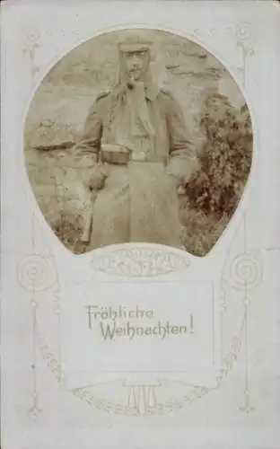 Passepartout Foto Ak Frohe Weihnachten, Kuk Soldat