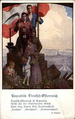 Gedicht Ak Schöpf, Republik Deutsch Österreich, Patriotika