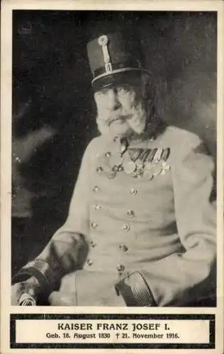 Ak Kaiser Franz Josef I., Portrait