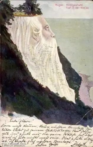 Ak Stubbenkammer Sassnitz auf Rügen, Königstuhl