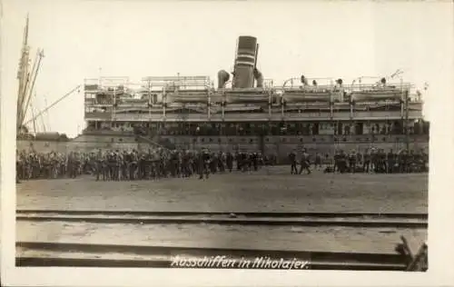 Ak HAPAG Dampfer General, Passagierschiff, Ausschiffen in Nikolajev