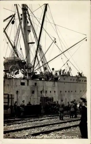 Foto Ak Constanța Konstanza Rumänien, Einschiffen auf Dampfer General