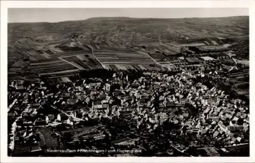 Ak Niedersaulheim Saulheim in Rheinhessen, Fliegeraufnahme