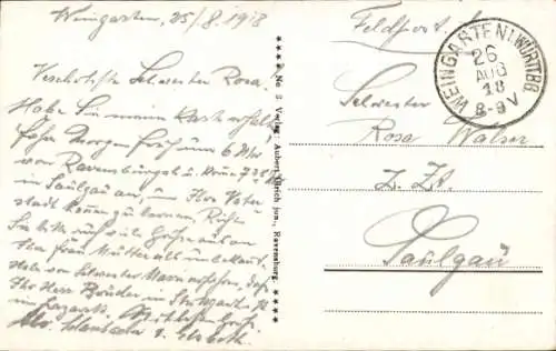 Ak Weingarten in Württemberg, Teilansicht