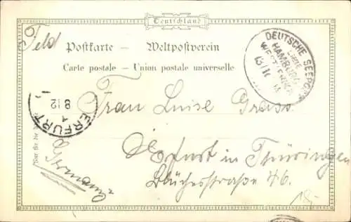 Litho Neptunsfeier, Äquatortaufe, Verkleidete Matrosen, Seemannsritual