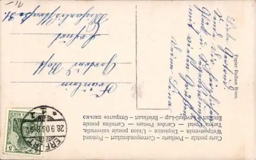 Ak Mignon, barfüßige Frau mit Bündel, Opernszene