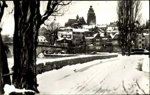 Ak Wetzlar an der Lahn, Blick zum Dom, Winteransicht