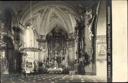 Ak Varnsdorf Warnsdorf Region Aussig, Inneres der Dekanalkirche