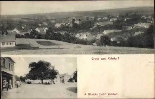 Ak Ahlsdorf Sachsen Anhalt, Gesamtansicht vom Ort, Platz