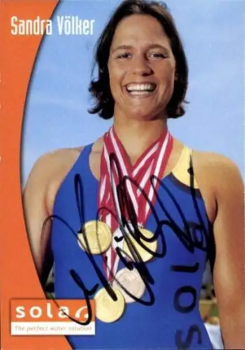 Foto Ak Schwimmerin Sandra Völker, Autogramm