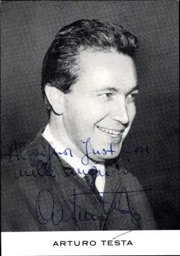 Foto Ak Sänger Arturo Testa, Autogramm