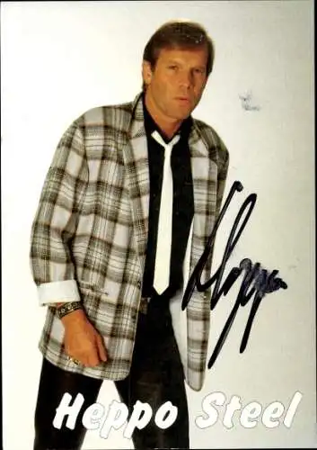 Foto Ak Sänger Heppo Steel, Autogramm