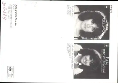 Ak Sängerin Paola, Portrait, Lockige Haare