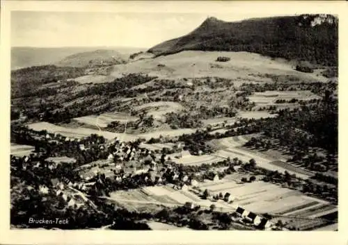 Ak Brucken Lenningen Schwäbische Alb, Fliegeraufnahme