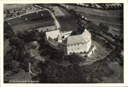 Ak Ipsheim Mittelfranken, Fliegeraufnahme, Burg Hoheneck