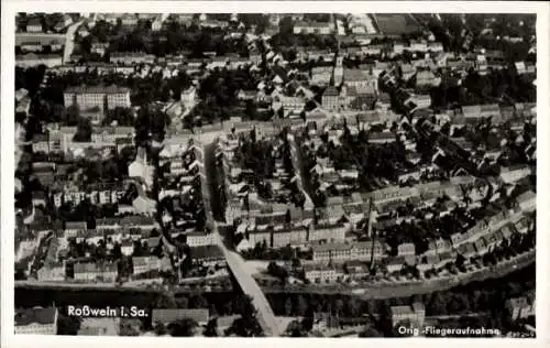 Ak Rosswein Roßwein in Sachsen, Fliegeraufnahme