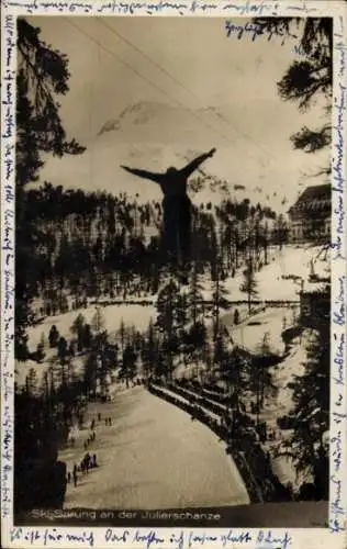 Foto Ak Skisprung an der Julierschanze