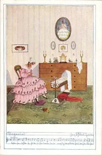 Künstler Ak Köhler, Mela, Wiegenlied, Franz Schubert Op. 98, Deutscher Schulverein