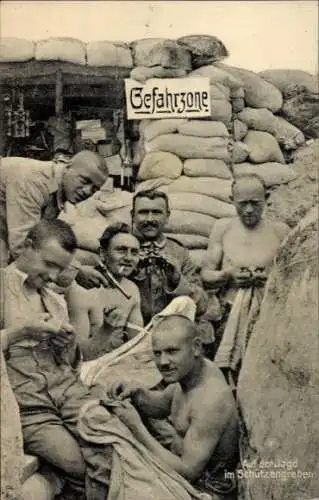 Ak Auf der Jagd im Schützengraben, Deutsche Soldaten, Gefahrzone