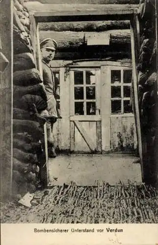 Ak Verdun Meuse, Bombensicherer Unterstand, Schützengraben