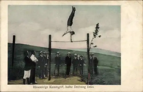 Ak  Riesenfelge Kammgriff, halbe Drehung links