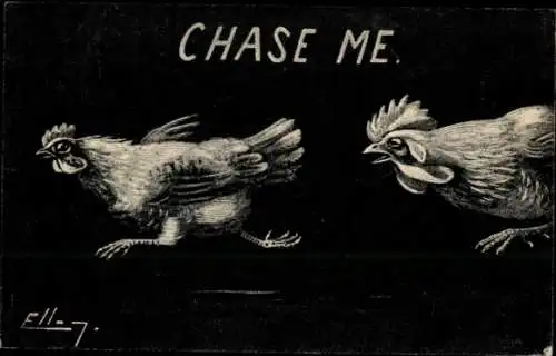 Ak Fang mich!, Hühner auf der Jagd