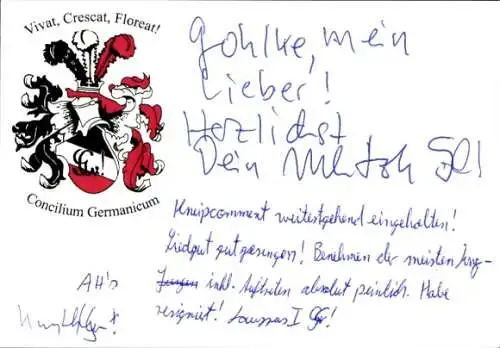 Studentika Ak Wolfenbüttel, Concilium Germanicum, Rosenwall 12, Wappen