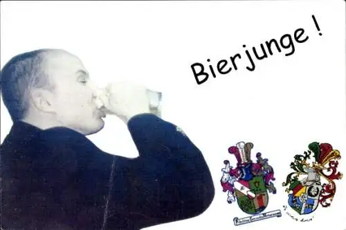 Studentika Ak Bierjunge, Student mit Bierglas, Corpswappen, Diplomkneipe Philip Scholz, Sven Mues