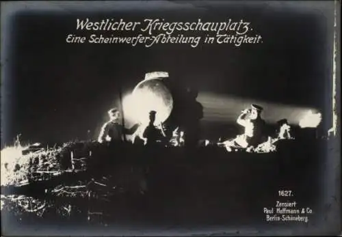 Ak Westfront, Scheinwerfer-Abteilung, I WK