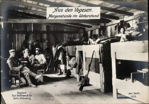 Ak Vogesen, Morgenstunde im Unterstand, I WK
