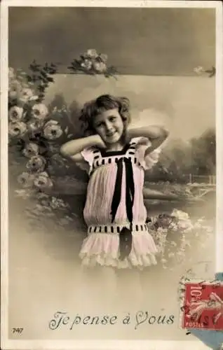 Ak Mädchen, Portrait