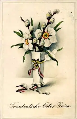 Ak Glückwunsch Ostern, Weidenkätzchen