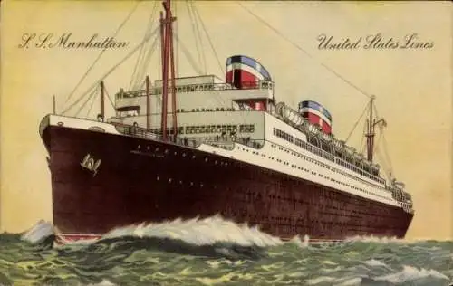 Ak Dampfer SS Manhattan, USL
