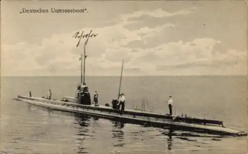 Ak aufgetauchtes deutsches Unterseeboot