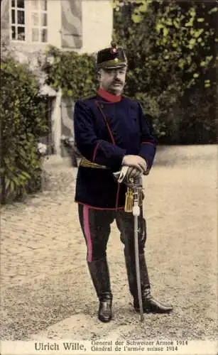 Ak Ulrich Wille, General der Schweizer Armee 1914, Portrait
