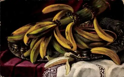 Künstler Ak Stillleben, Bananen