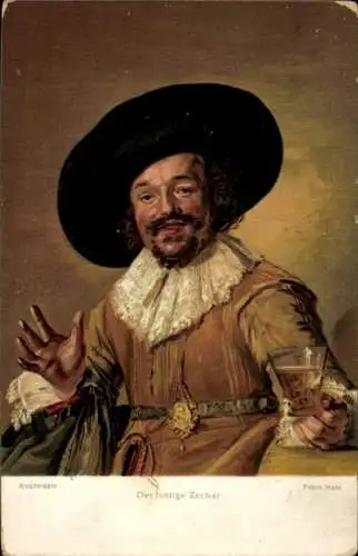 Künstler Ak Hals, Frans, Der lustige Zecher