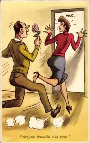 Künstler Ak Seriez-vous insensible à la poésie? Humor