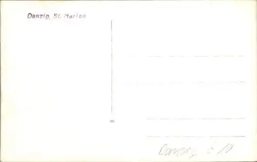 Ak Gdańsk Danzig, Historische Kirche, Hochbau, Türme, Stadtansicht, Danzig