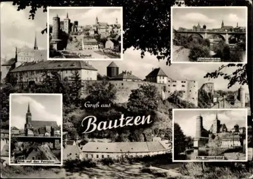 Ak Bautzen in der Oberlausitz, Verschiedene Ansichten von  Altstadt, Alte Wasserkunst, Petridem