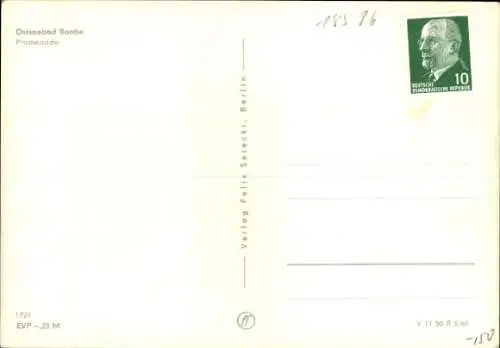 Ak Ostseebad Baabe auf Rügen, Promenade