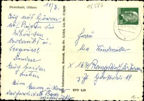 Ak Ostseebad Göhren auf Rügen, Strandcafe, Innenansicht