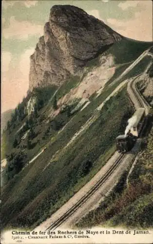 Ak Kanton Waadt, Rochers de Naye, Chemin de fer, Dent de Jaman