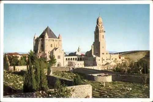 Ak Jerusalem Israel, Blick zur Kirche Mariä Heimgang, Dormition