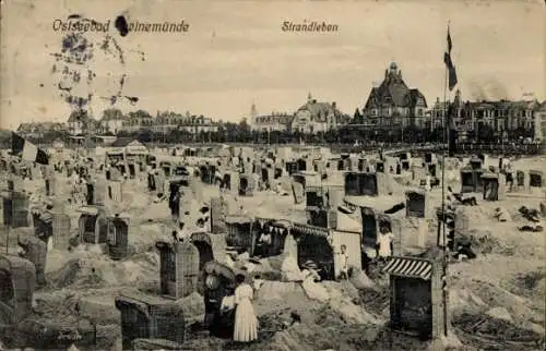 Ak Świnoujście Swinemünde Pommern, Strandleben