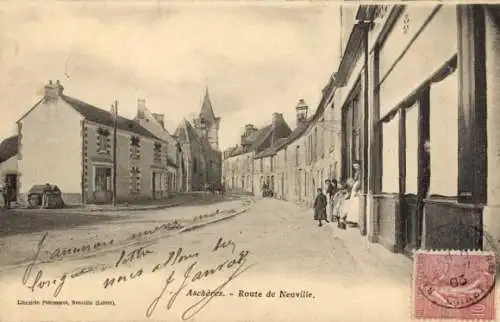 CPA Marché d'Aschères le Loiret, Route de Neuville