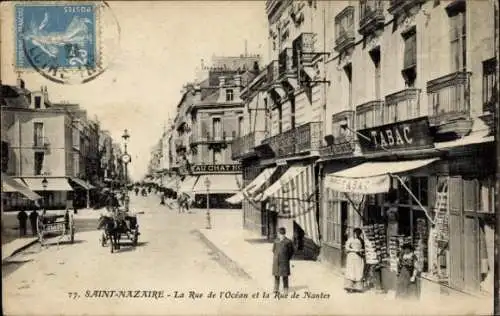 CPA Saint-Nazaire Loire Atlantique, Rue de l'Océan, Rue de Nantes