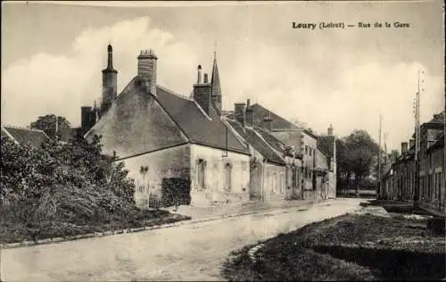 CPA Loury Loiret, Rue de la Gare